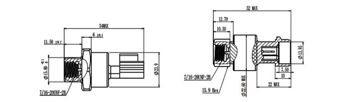 RPT233S 0 ~ 20MPa Packard Yazaki 1%FS سنسور فشار سرامیکی برای سیستم HAVC 2