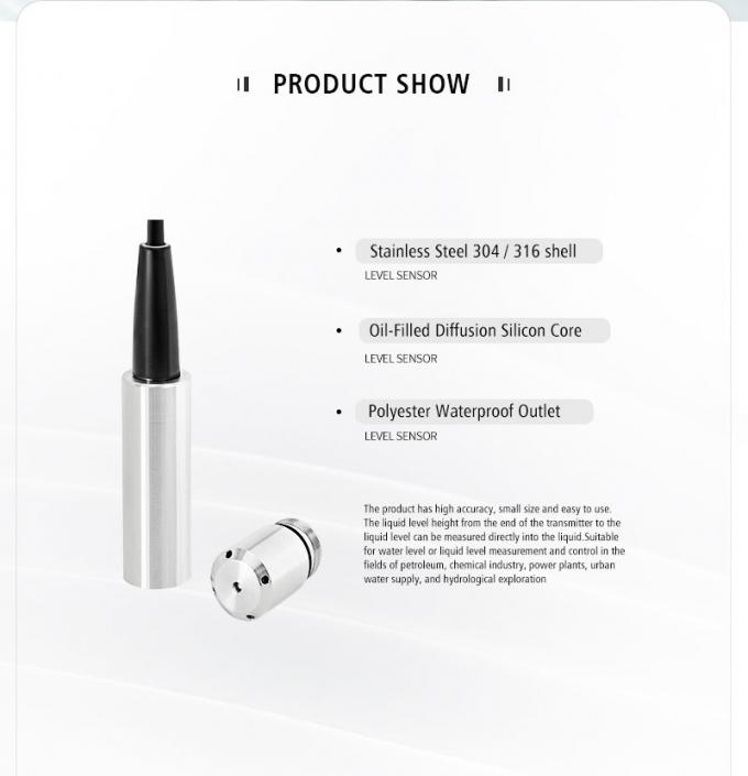 Rujia 4-20ma سنسور سطح مایع غوطه ور شاخص فرستنده سنسورهای سطح آب هیدروستاتیک برای تصفیه فاضلاب 1